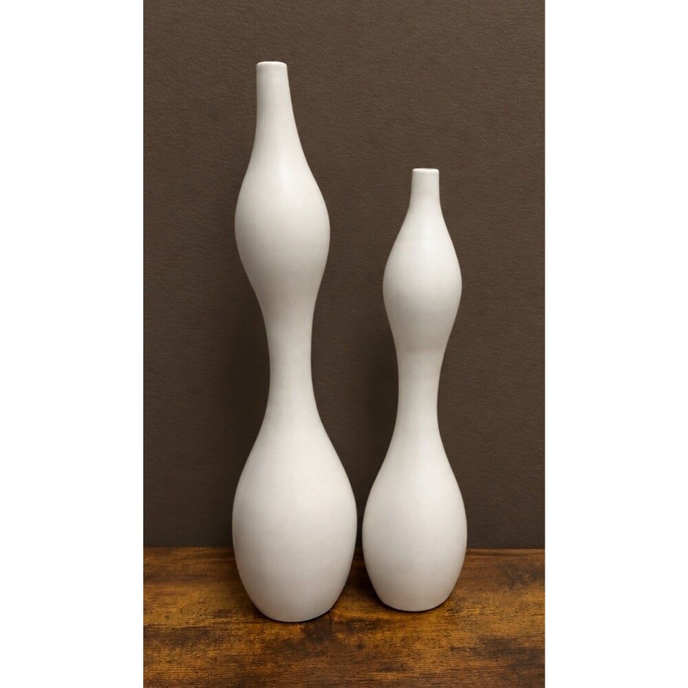 Jonathan Adler Pot Au Porter Vintage Ceramic Vase Set of 2, 18" & 15", Peru Rare
